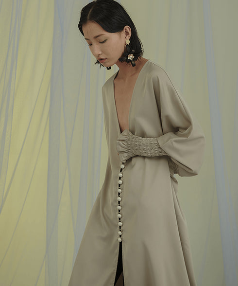 Drape Belted Deep V Cardigan
